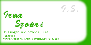 irma szopri business card